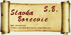 Slavka Borčević vizit kartica